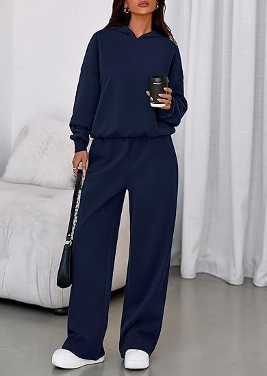 PrettyGarden Womens Sweatsuits 2Jumpstart SalePiece Set Casual Winter Long Sleeve HoodieLoose Wide Leg Sweatpants Fall Tracksuit